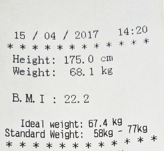 Van het digitale Vertonings Medische Hoogte en Gewicht Schalen met BMI-Analyse en Thermische Printer